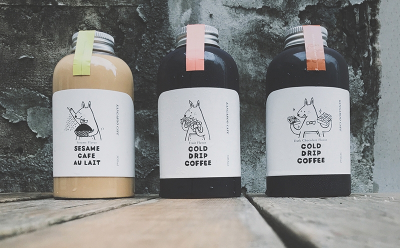 咖啡包裝設(shè)計(jì),黑巧克力、水果風(fēng)味、芝麻歐蕾三種不同的系列包裝瓶設(shè)計(jì)