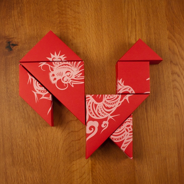 春節(jié)禮品盒包裝設(shè)計(jì)，新年七巧板的妙用
