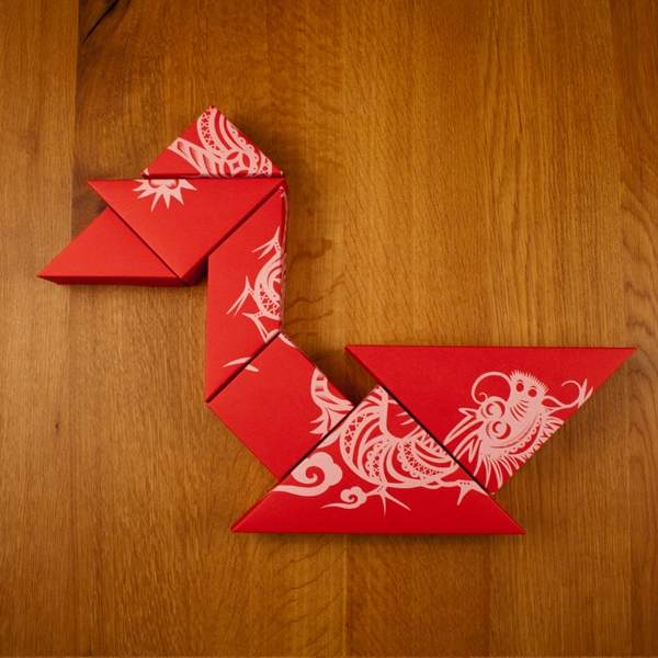 春節(jié)禮品盒包裝設(shè)計(jì)，新年七巧板的妙用