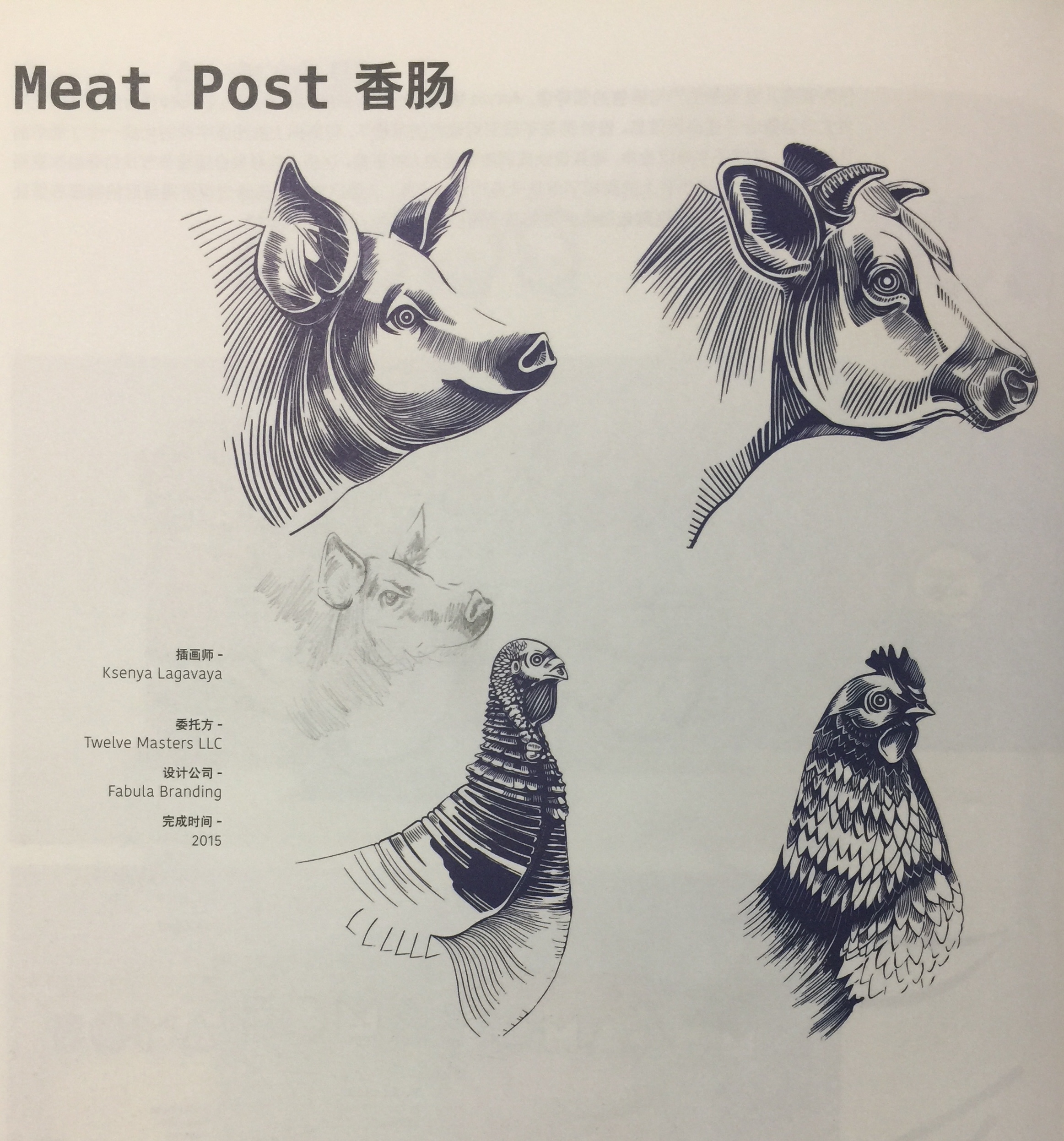豬肉、小牛肉、雞肉和火雞肉香腸包裝設計