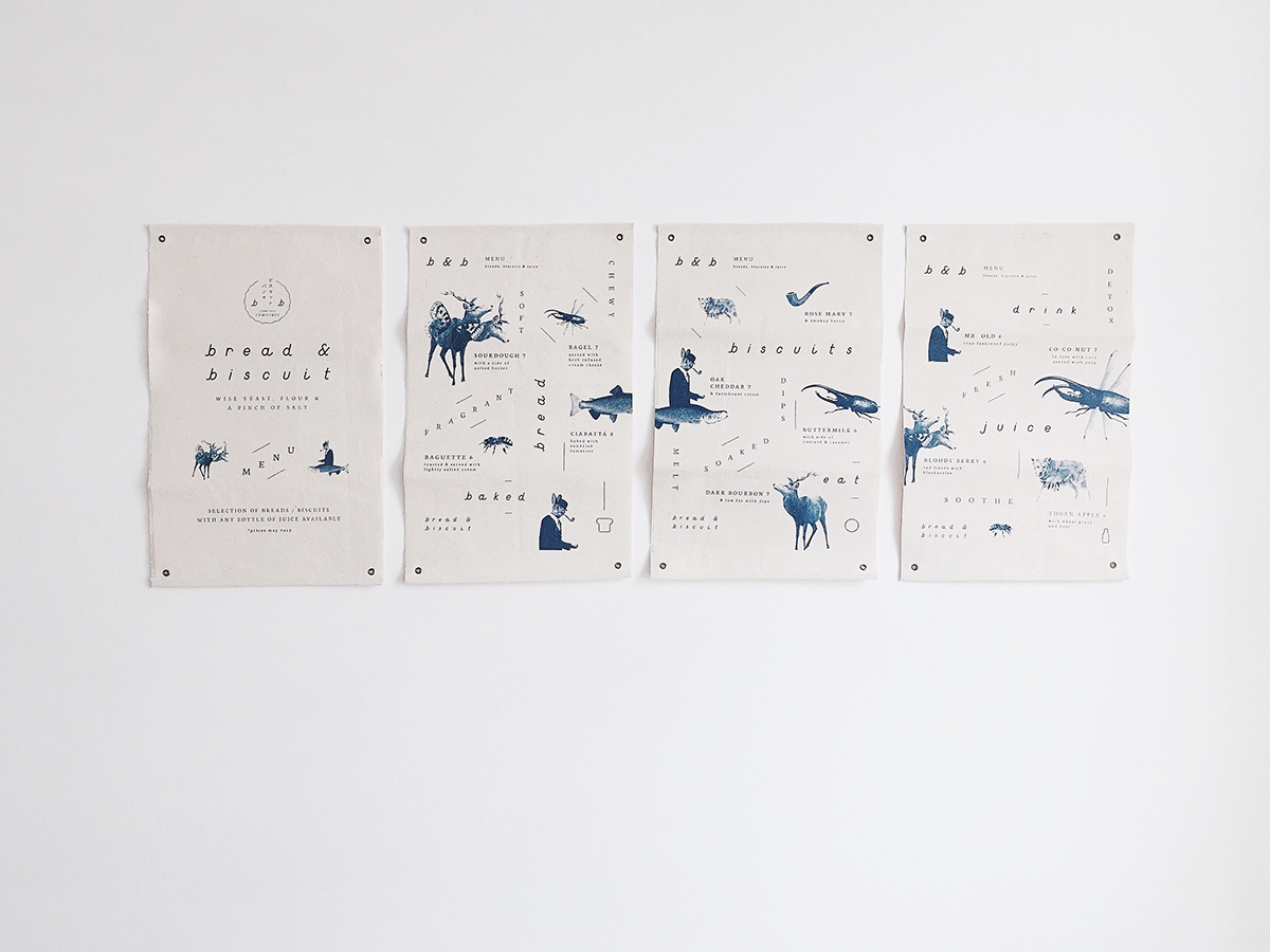 概念化早餐，面包與餅干食品飲料包裝設計