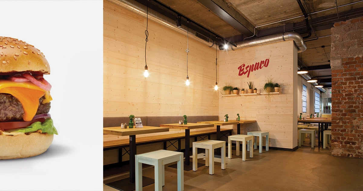Espaco漢堡、薯條和飲料西餐店品牌包裝設計