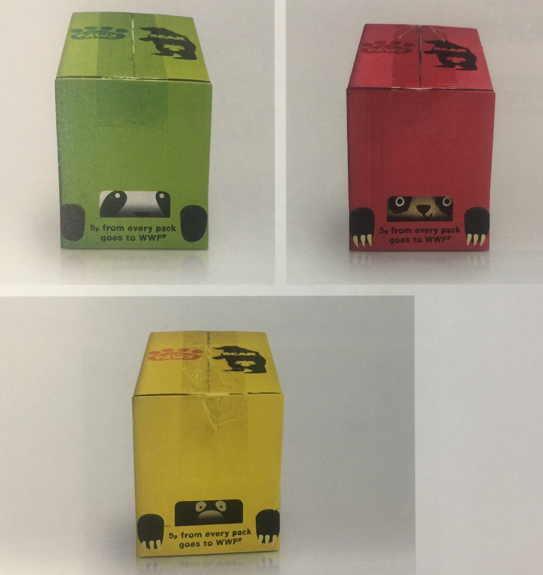 限量版的眼鏡熊、北極熊、懶熊和熊貓水果干包裝設計